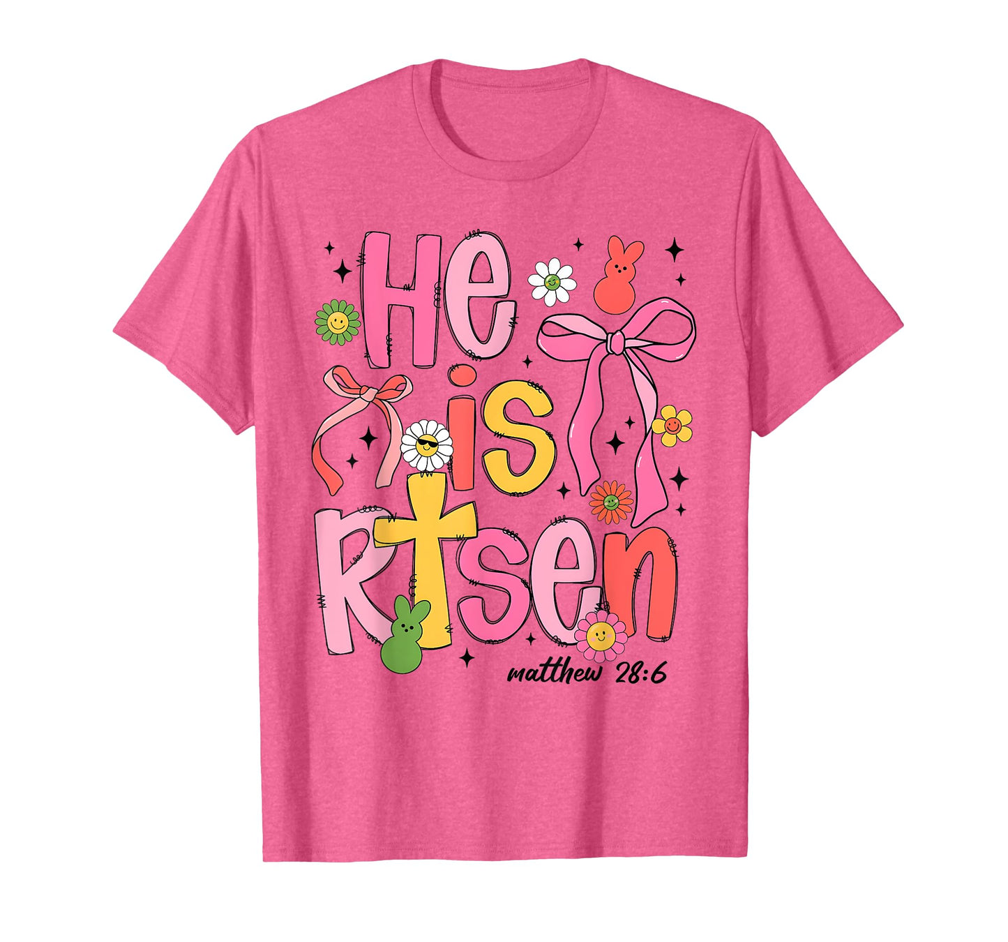 He is Risen Jesus Christian Happy Easter Kids Women Girls T-Shirt