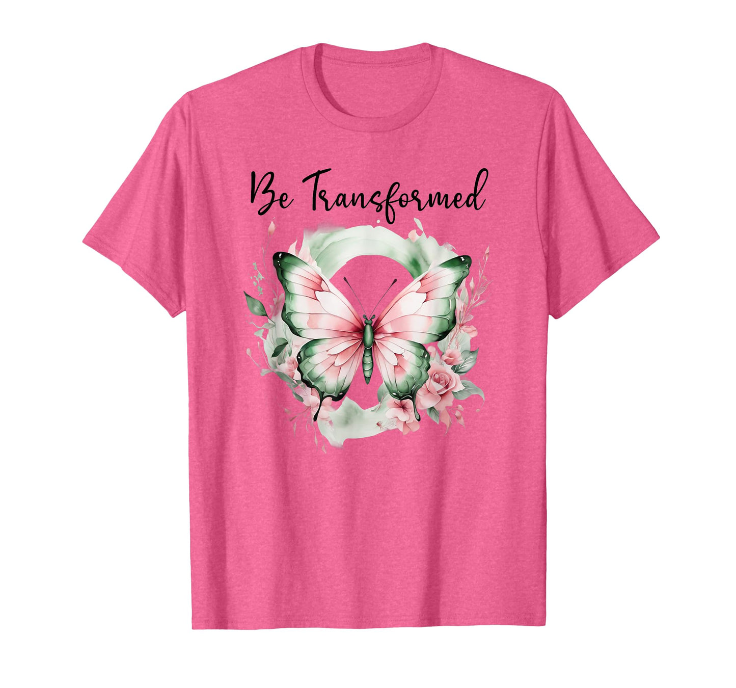 Be Transformed Romans 12:2 Butterfly Christian Bible Verse T-Shirt