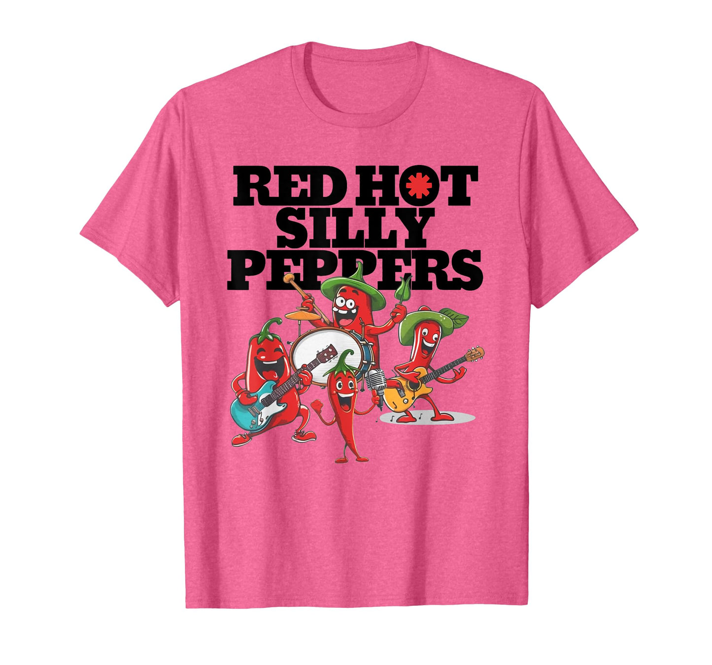Red Hot Silly Peppers Funny Parody Cute Chilli Music Band T-Shirt