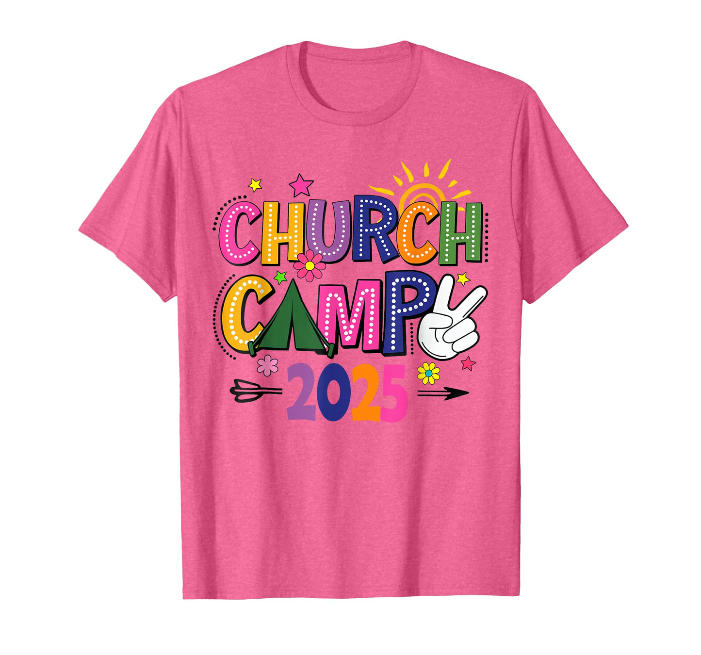 Groovy Church Camp 2025 Matching Christian Camp Family 2025 T-Shirt