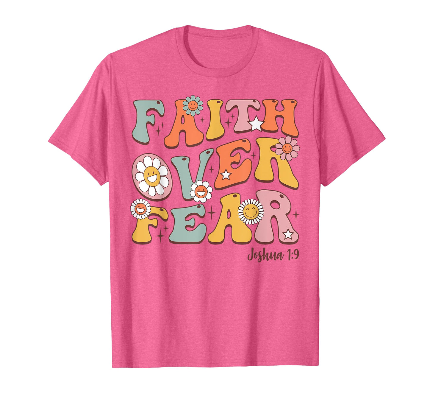 Christian-Shirt Girls Faith Over Fear Cute Jesus Kids Youth T-Shirt