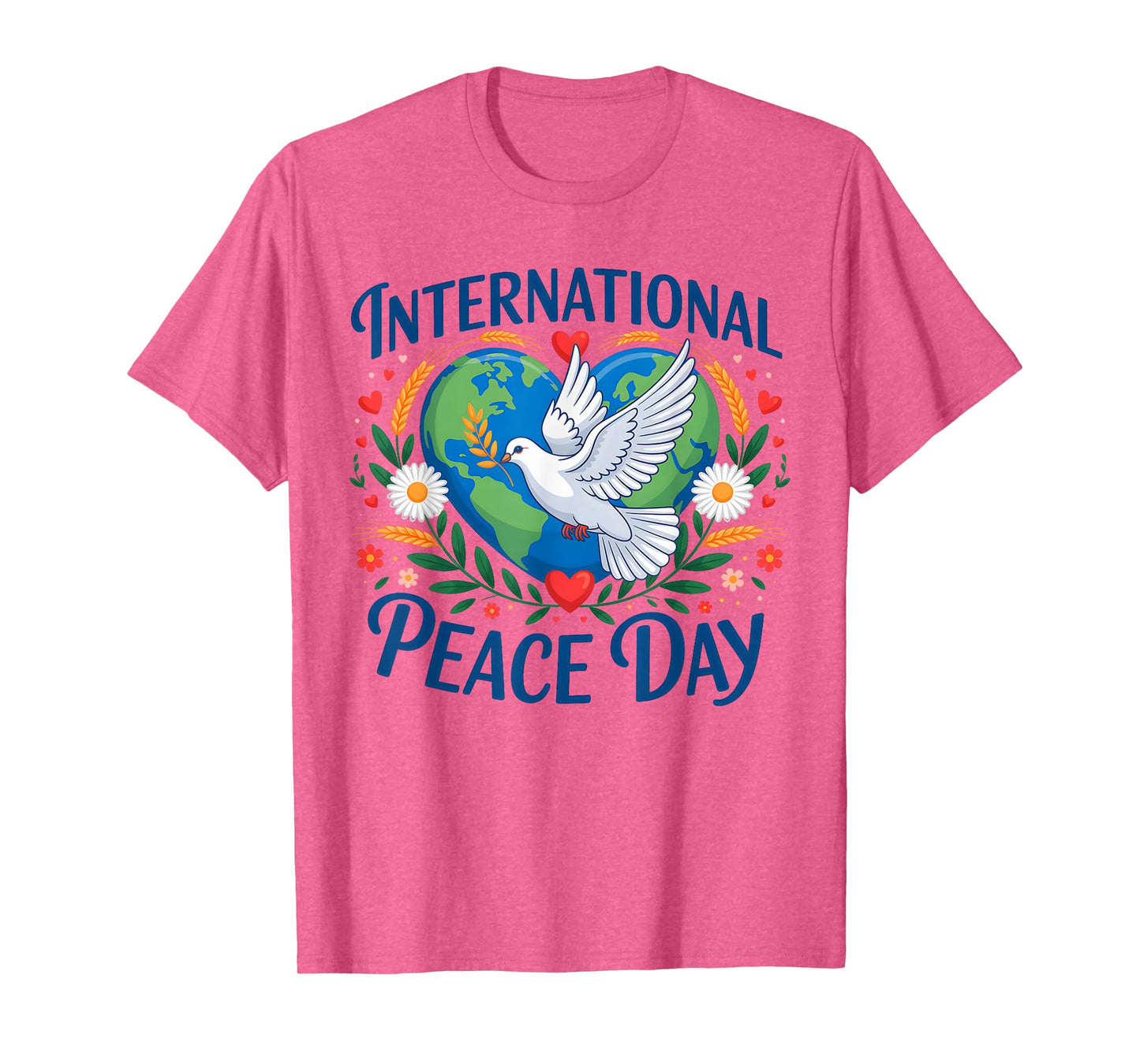 World Peace Day Peace Bird Hearts International Day of Peace T-Shirt