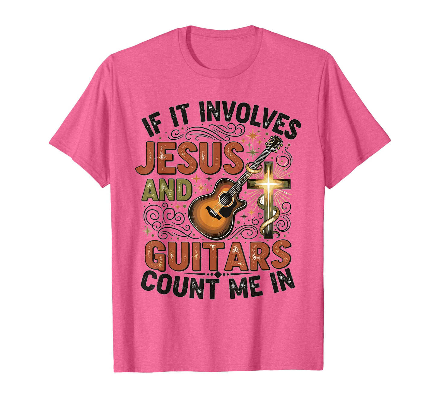 If It Involves Jesus and Guitars Retro Christian Music Lover T-Shirt