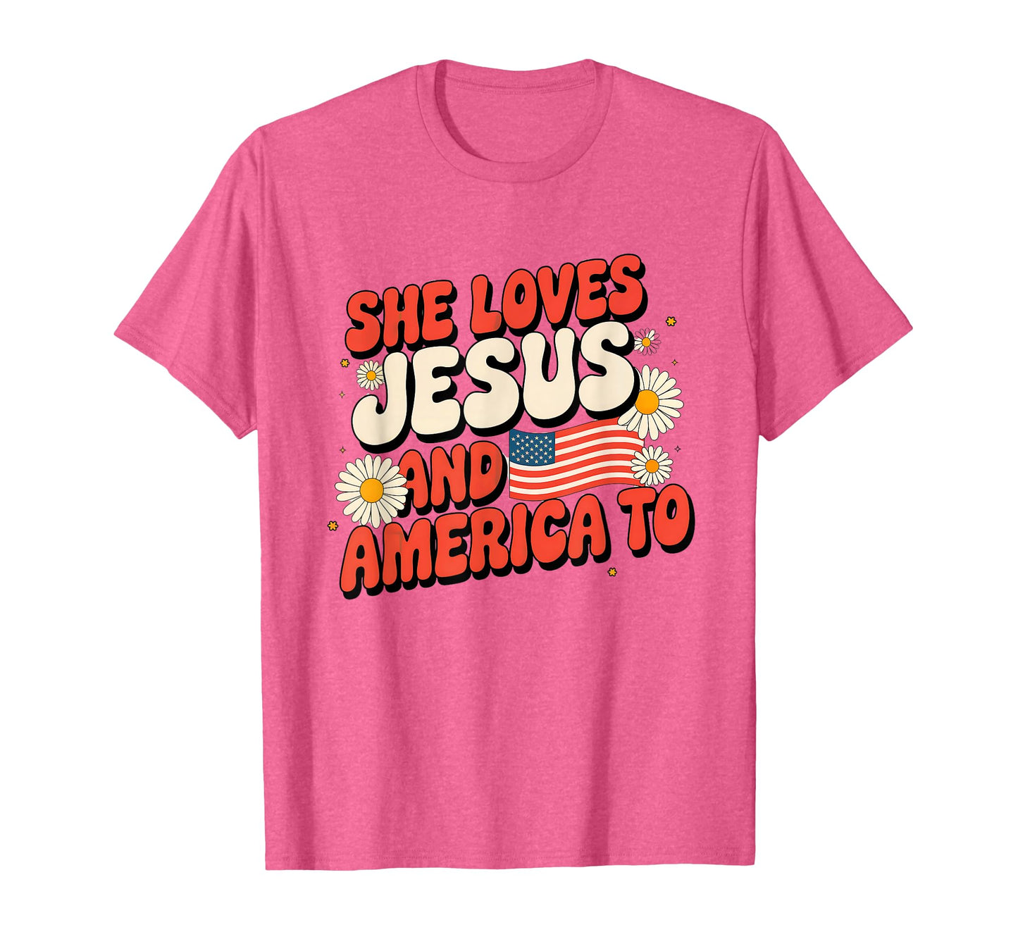 She Loves Jesus and America Too Patriotic Tee T-Shirt