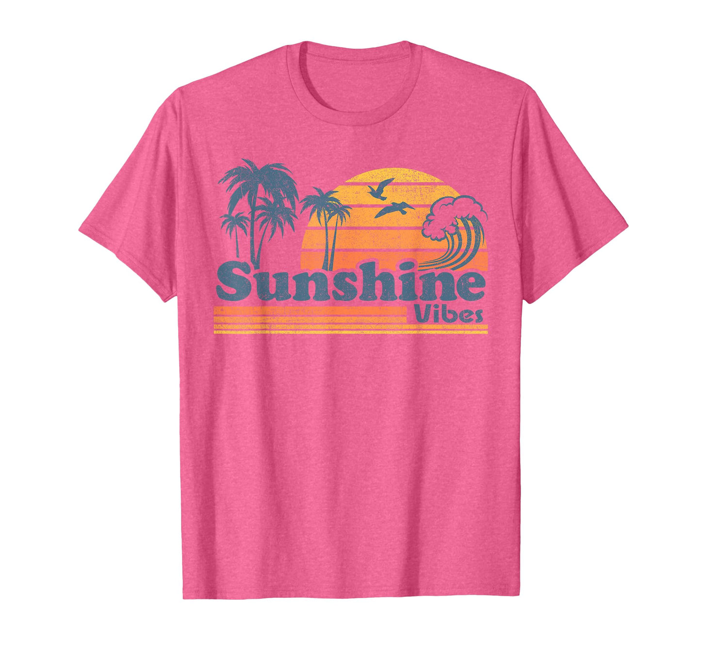 Funny Sunshine Vibes Vacation Beach Vintage 70s Retro Cute T-Shirt