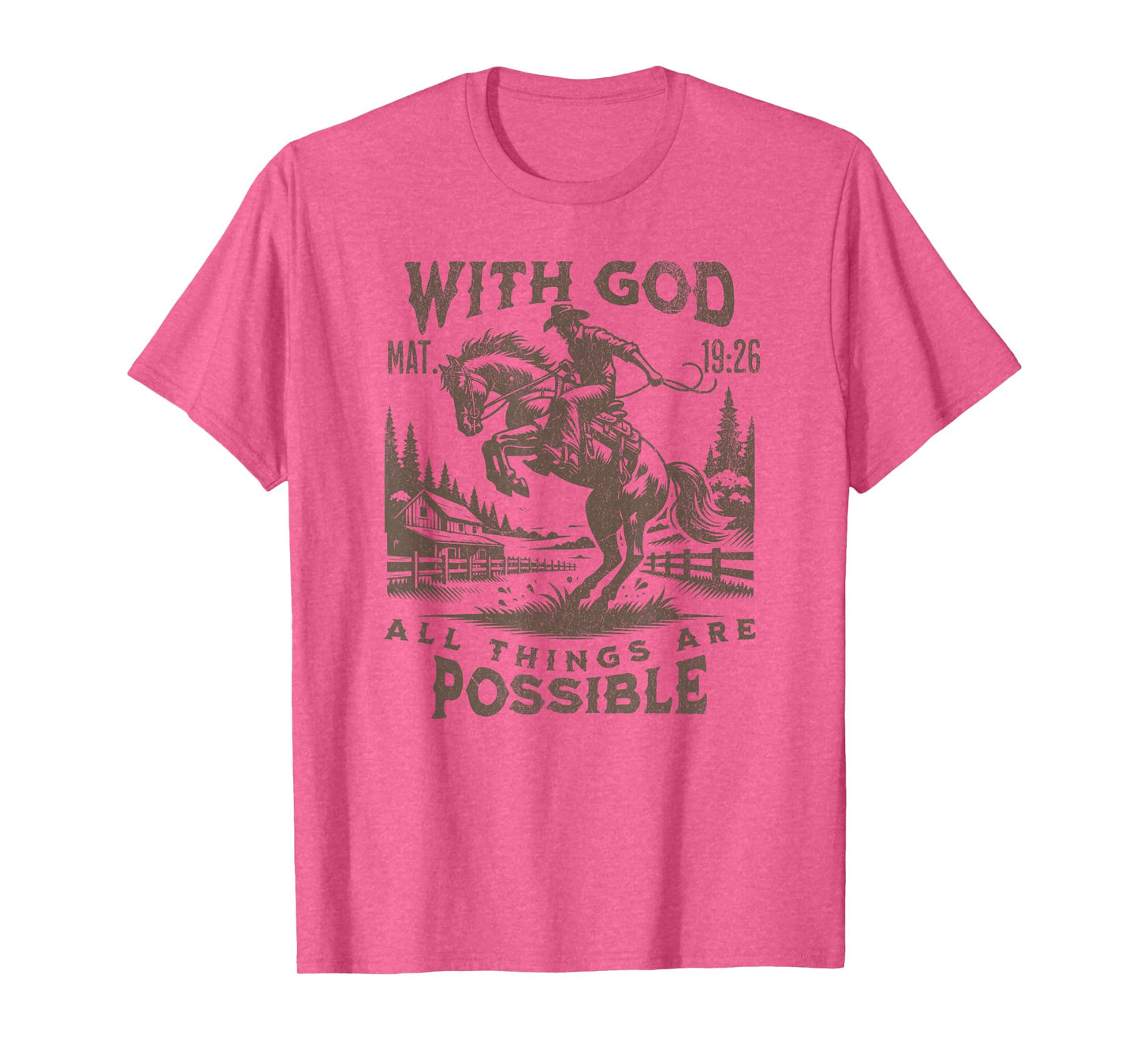 Cowboy Bible Scripture Verse Western Jesus For Mens Faith T-Shirt