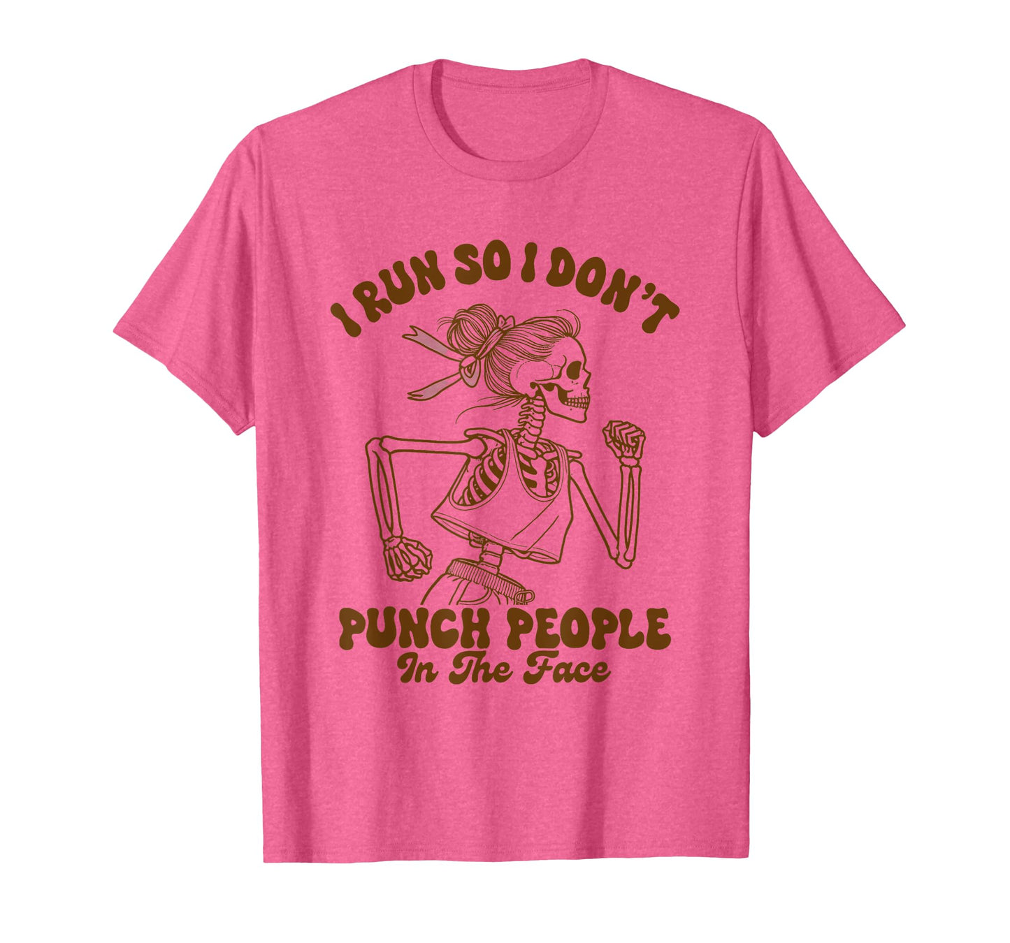 Runner Running I Run So I Don't Punch People Skeleton T-Shirt