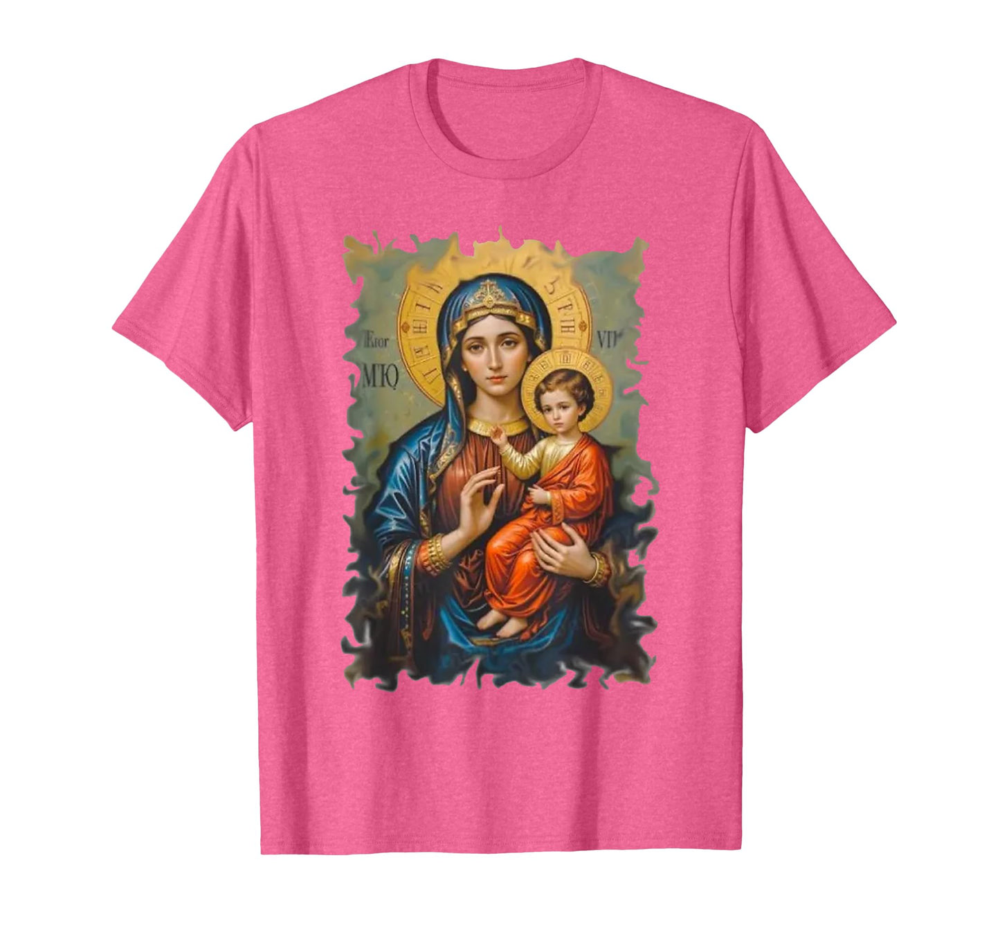 Blessed Virgin Mary and Baby Jesus Vintage Art Style Classic T-Shirt