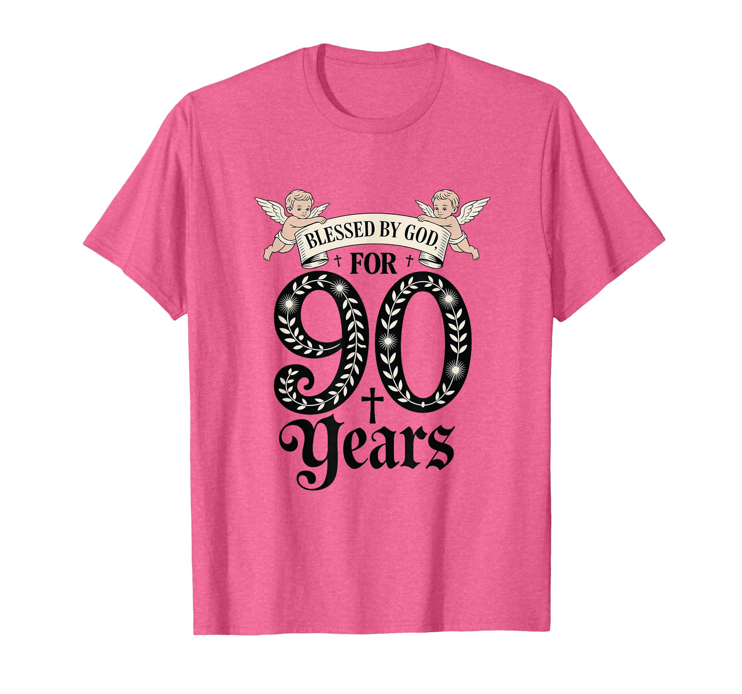 Blessed by God for 90 Years Religious Themed 90th Birthday T-Shirt