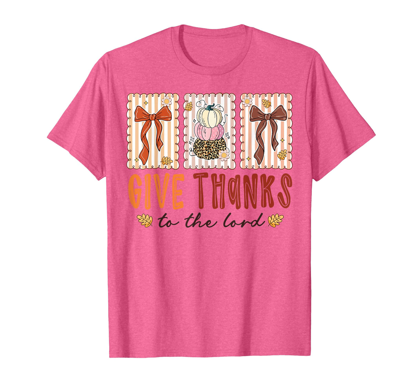Give Thanks To The Lord Fall Cross Christian Thanksgiving T-Shirt