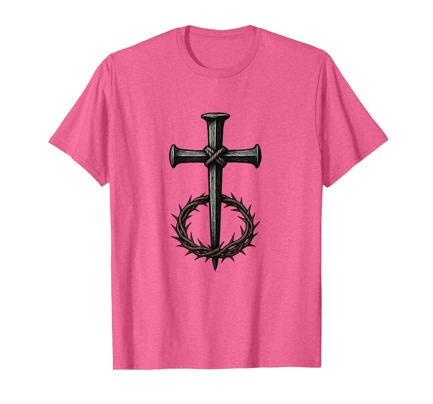 Cross of Nails and Crown Thorns - Bold Christian T-Shirt