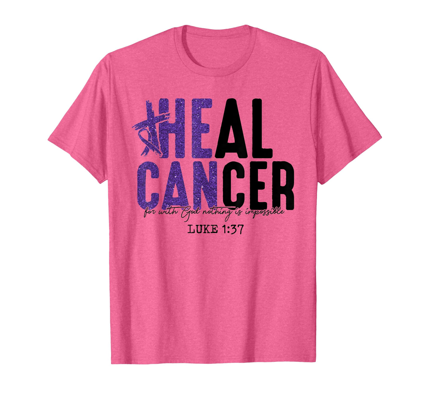 Heal Cancer Believe God Pancreatic Cancer Awareness T-Shirt