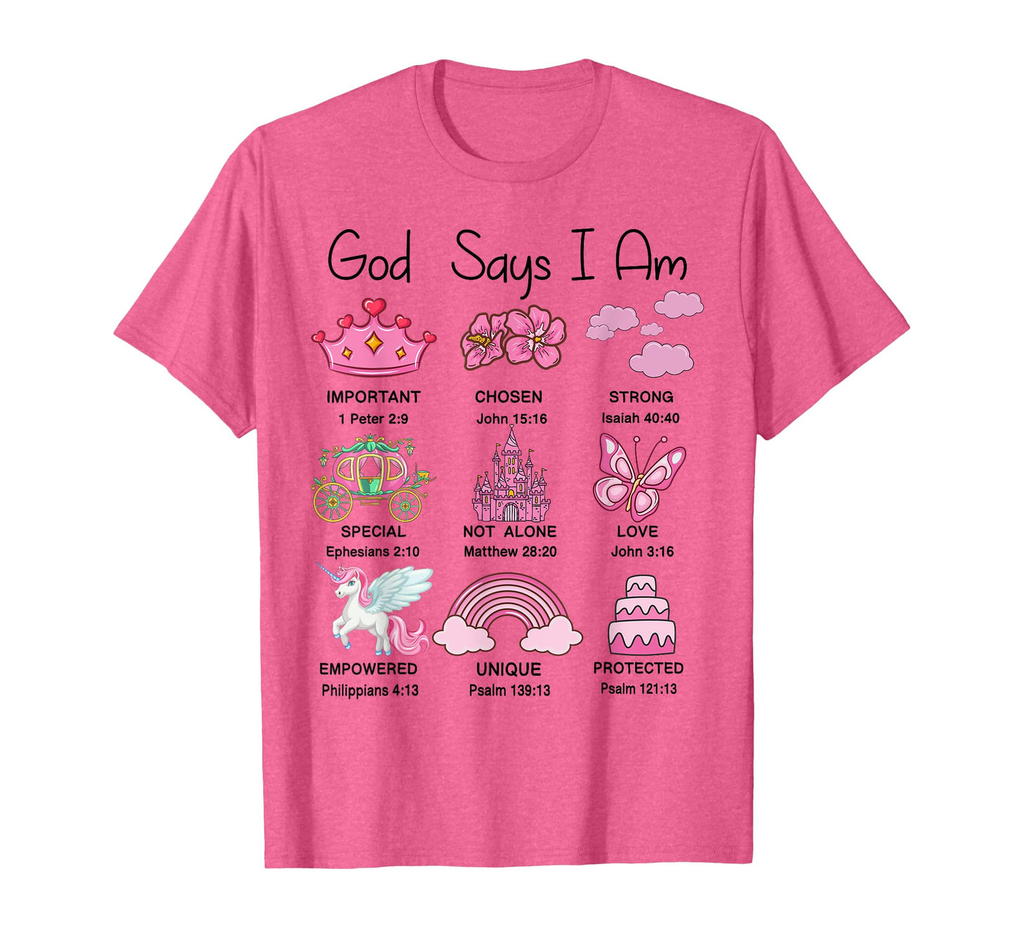 Girl Toddler God Say Am Princess Christian Bible Verse Jesus T-Shirt