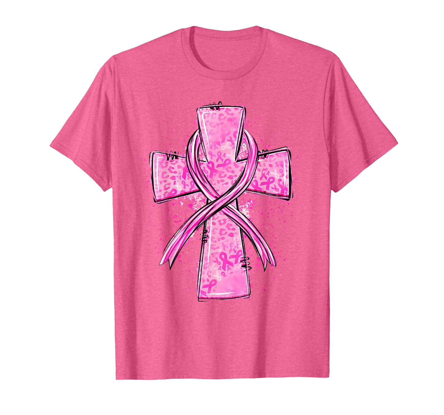 Faith Cross Pink Ribbon Breast Cancer Awareness Christian T-Shirt