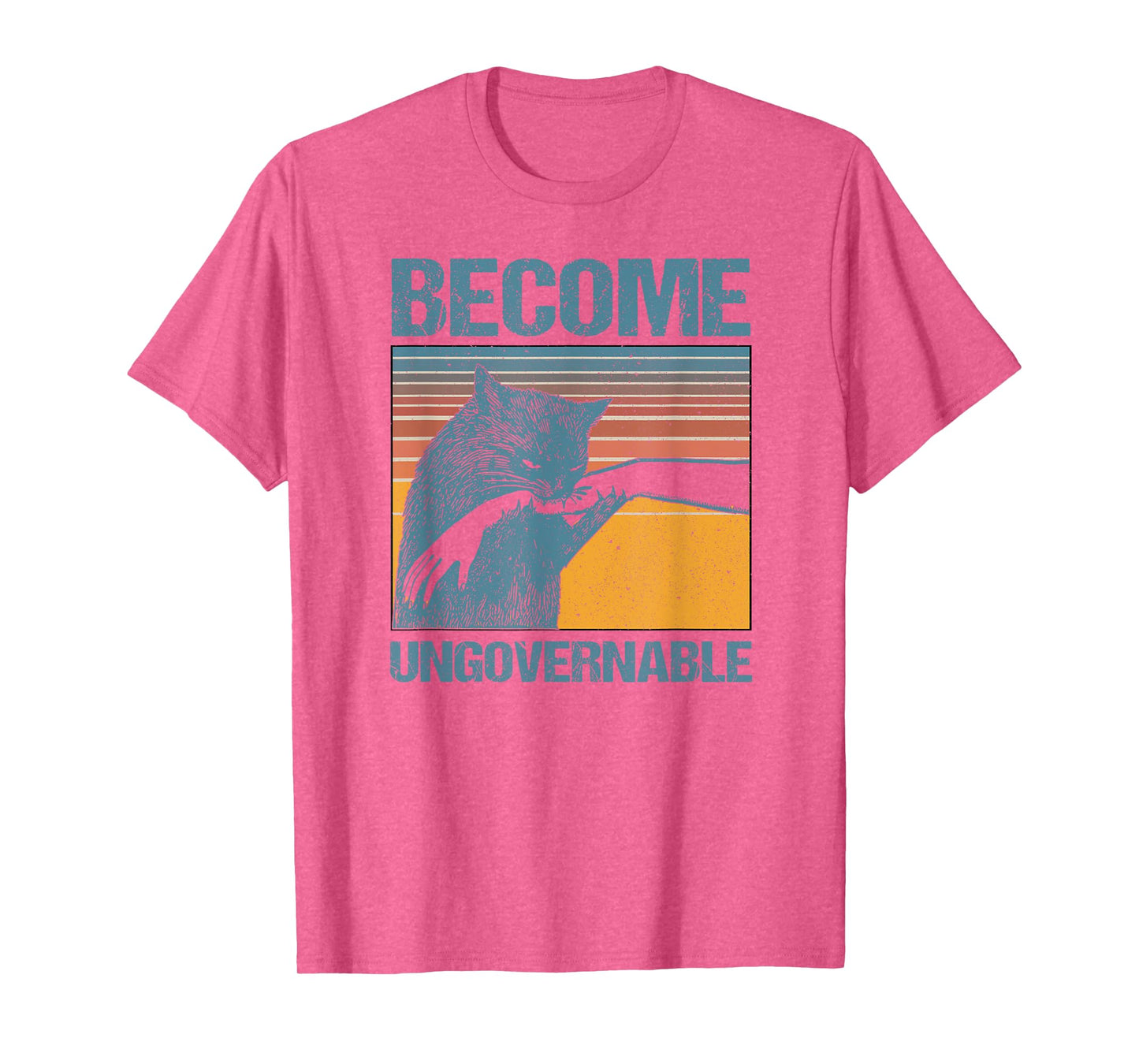 Become Ungovernable - Black Cat Biting Hand Funny Meme T-Shirt