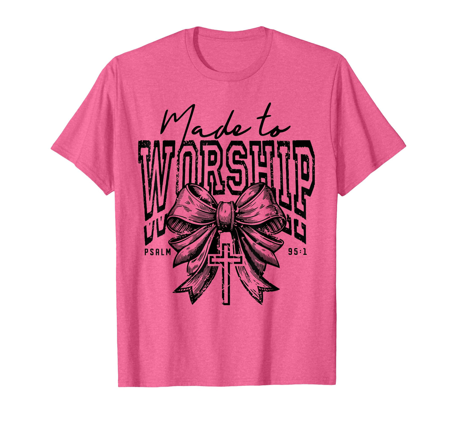 Retro Christian Made To Worship Coquette Bible Verse T-Shirt