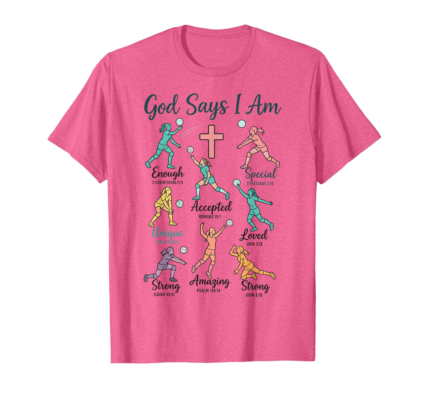 God Says I Am Volleyball t Shirt Teen Girls Christian Christ T-Shirt