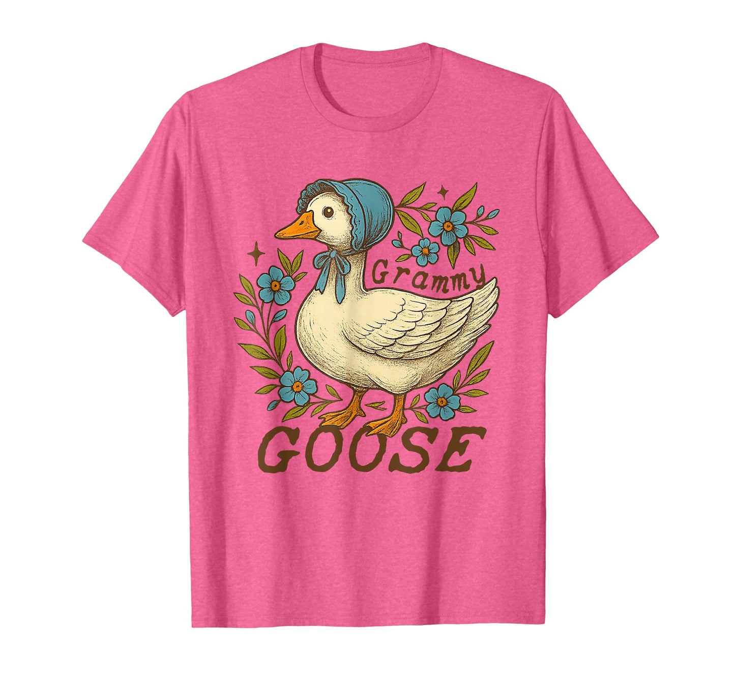 Floral Grammy Goose Cute Silly Goose Mother's Day Womens T-Shirt
