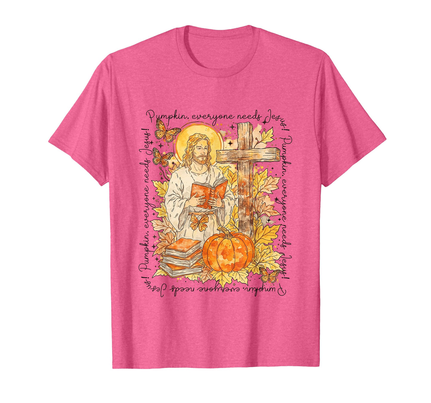 Pumpkin Everyone Needs Jesus Christian Fall Bible Religious T-Shirt