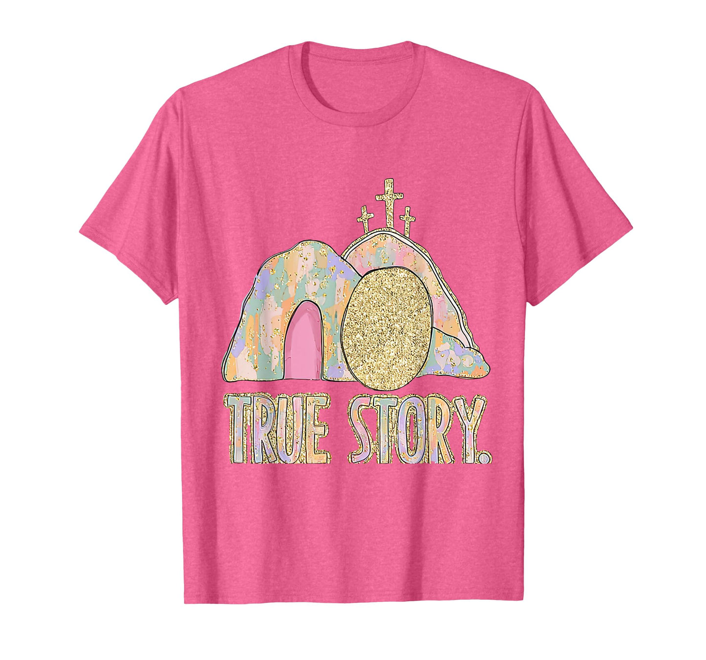 He Is Risen Cross Jesus Easter Day Christians True Story T-Shirt