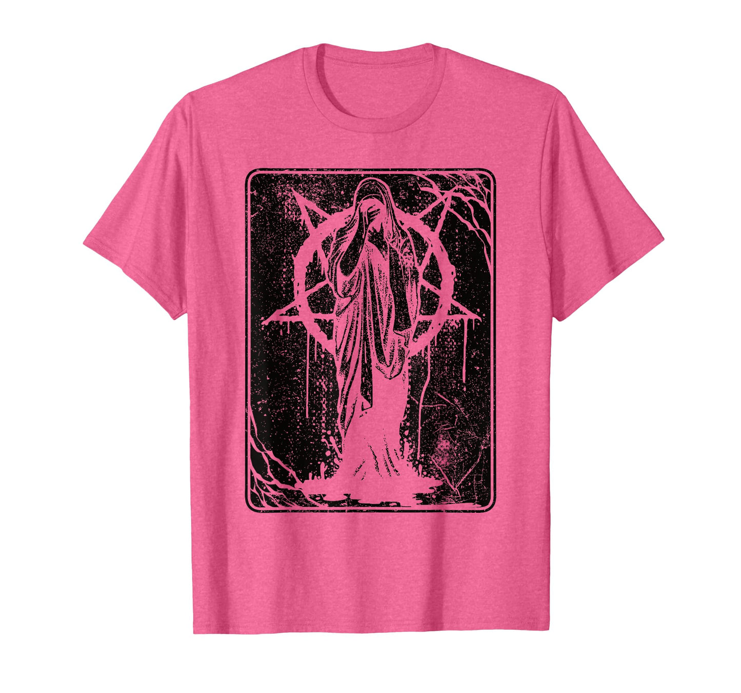 Black Satanic Occult Dark Art Evil 666 Pentagram Antichrist T-Shirt