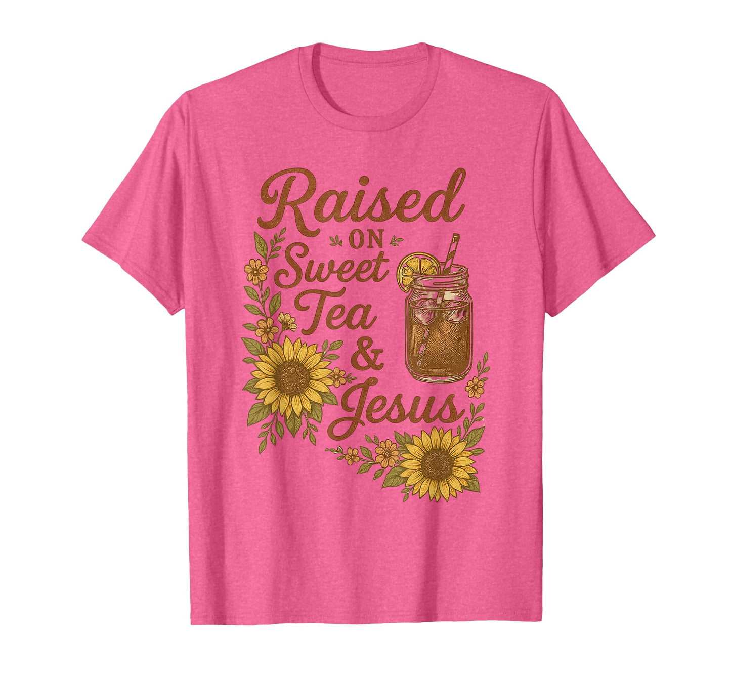 Boho Country Raised on Sweet Tea and Jesus Vintage Cowgirl T-Shirt