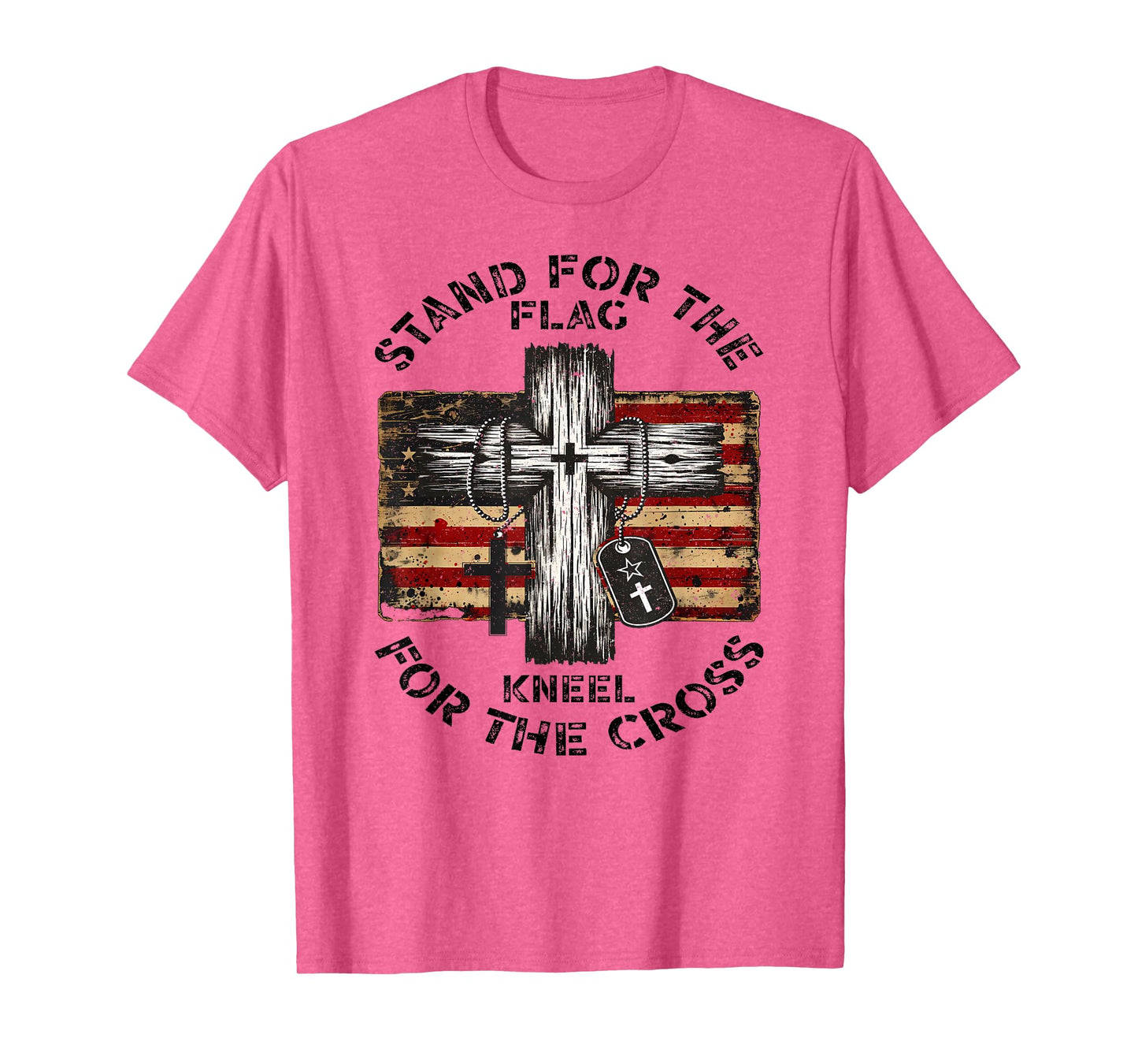 Stand for the Flag kneel for the cross USA Christian Flag T-Shirt