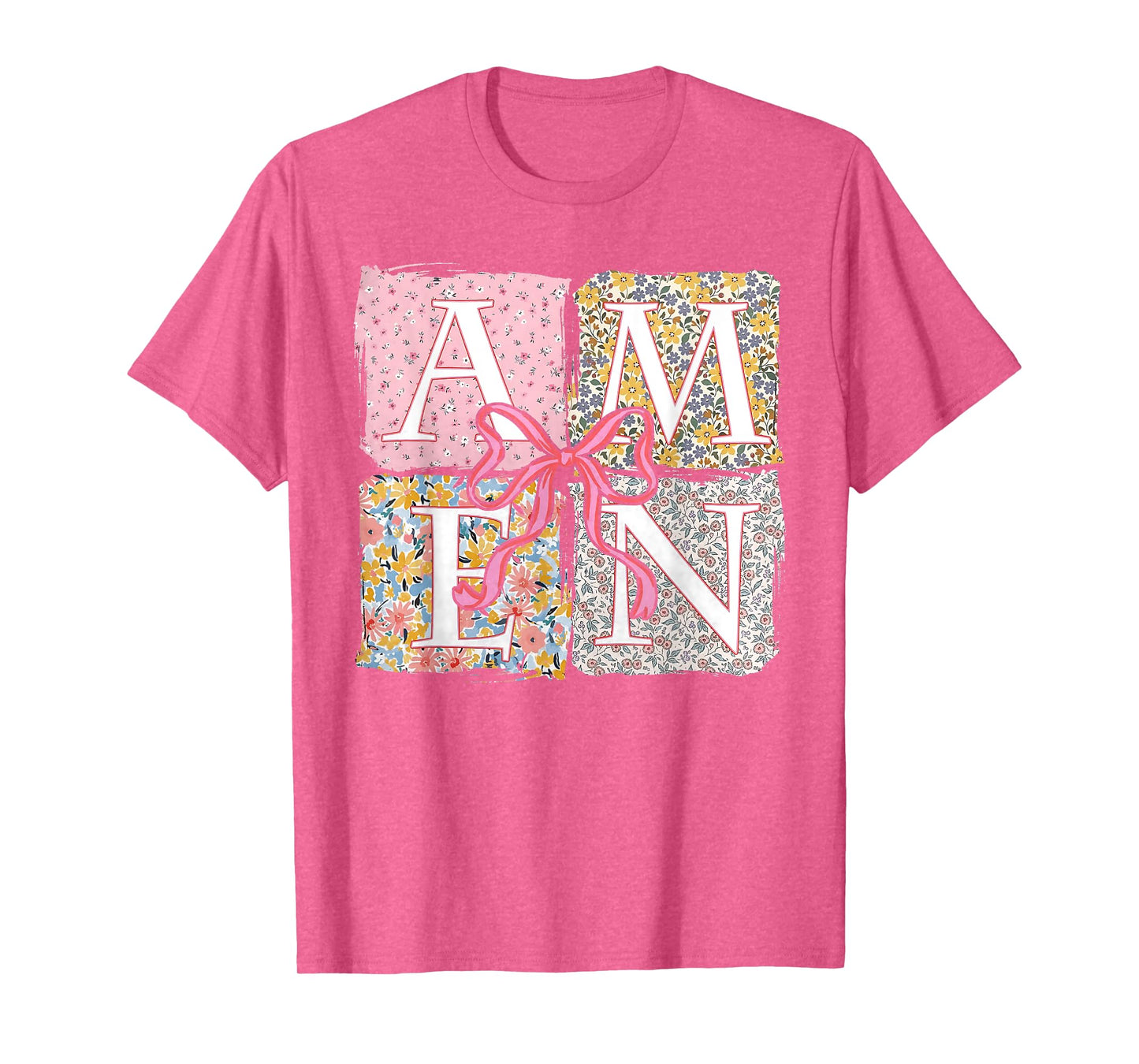 Floral Amen Retro Christian Easter Bible Verse God Faith T-Shirt