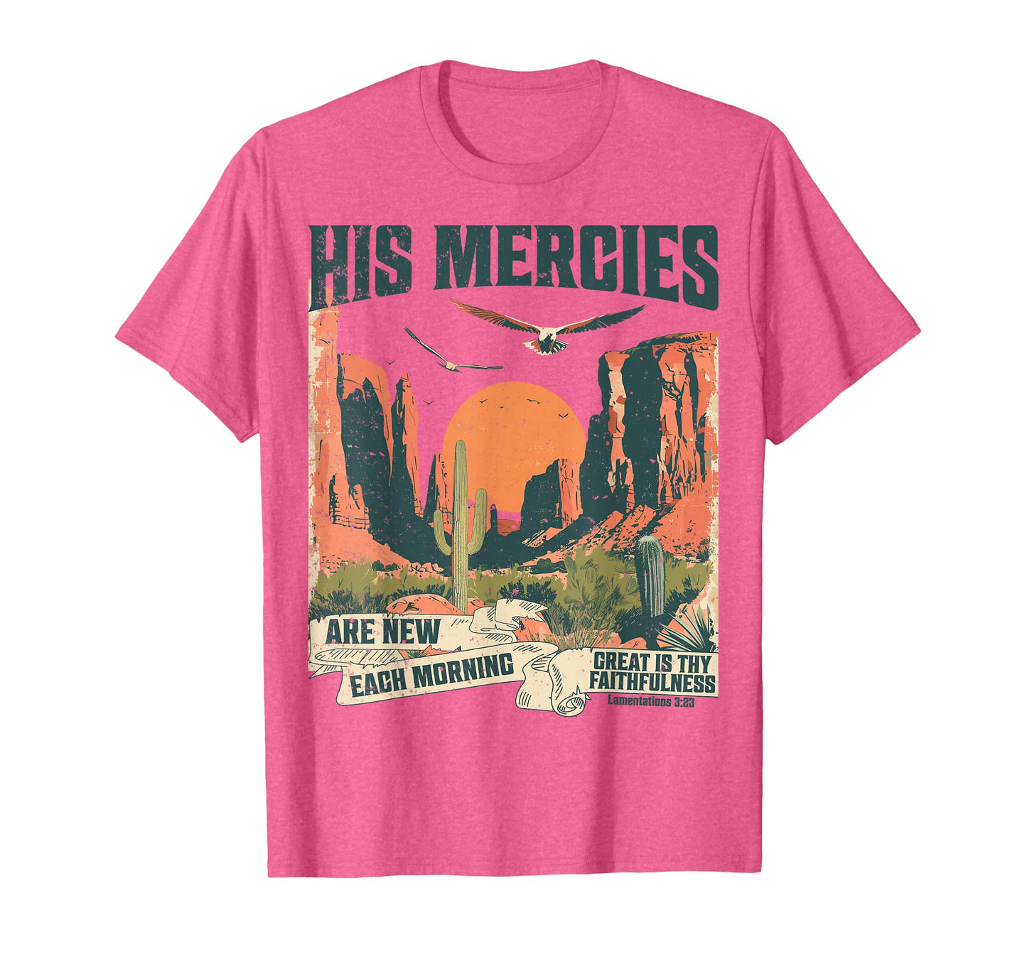 Boho Christian Verse Jesus Faith Based His Mercies Are New T-Shirt