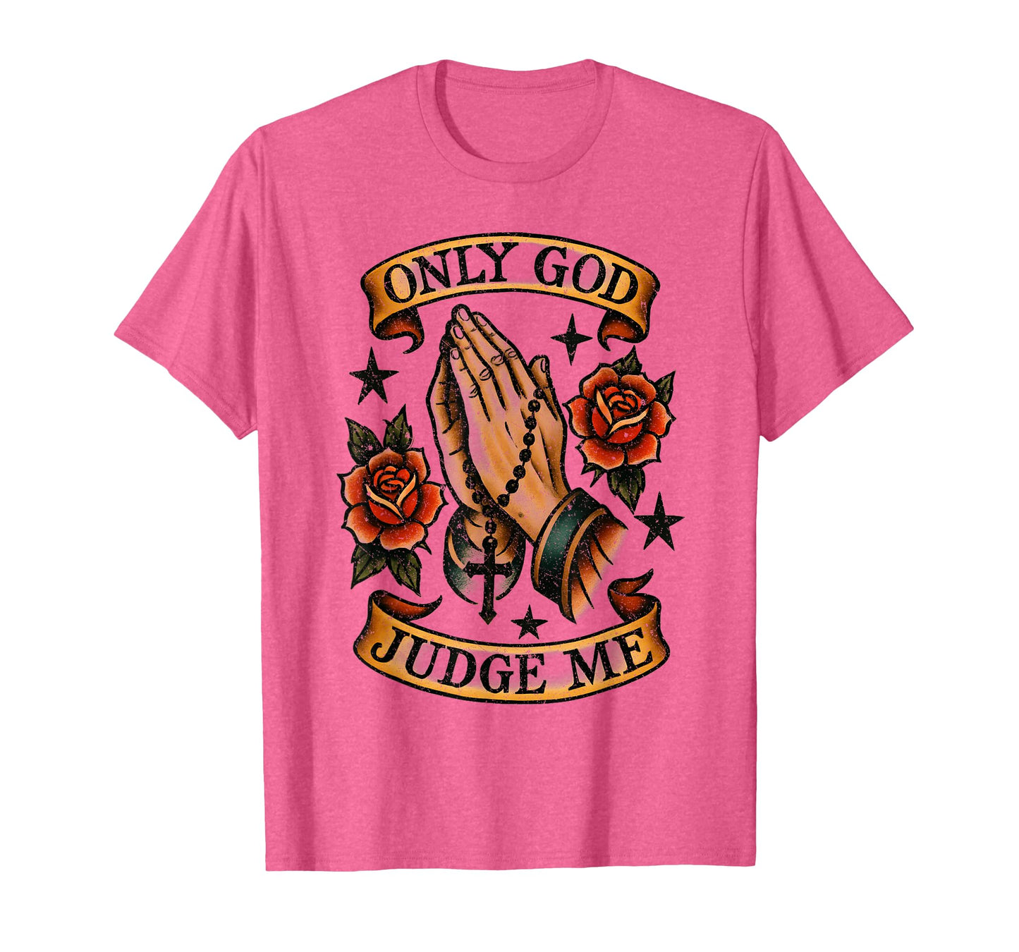 Only God Can Judge Me Prayer Hands Doves Chicano Tattoo T-Shirt