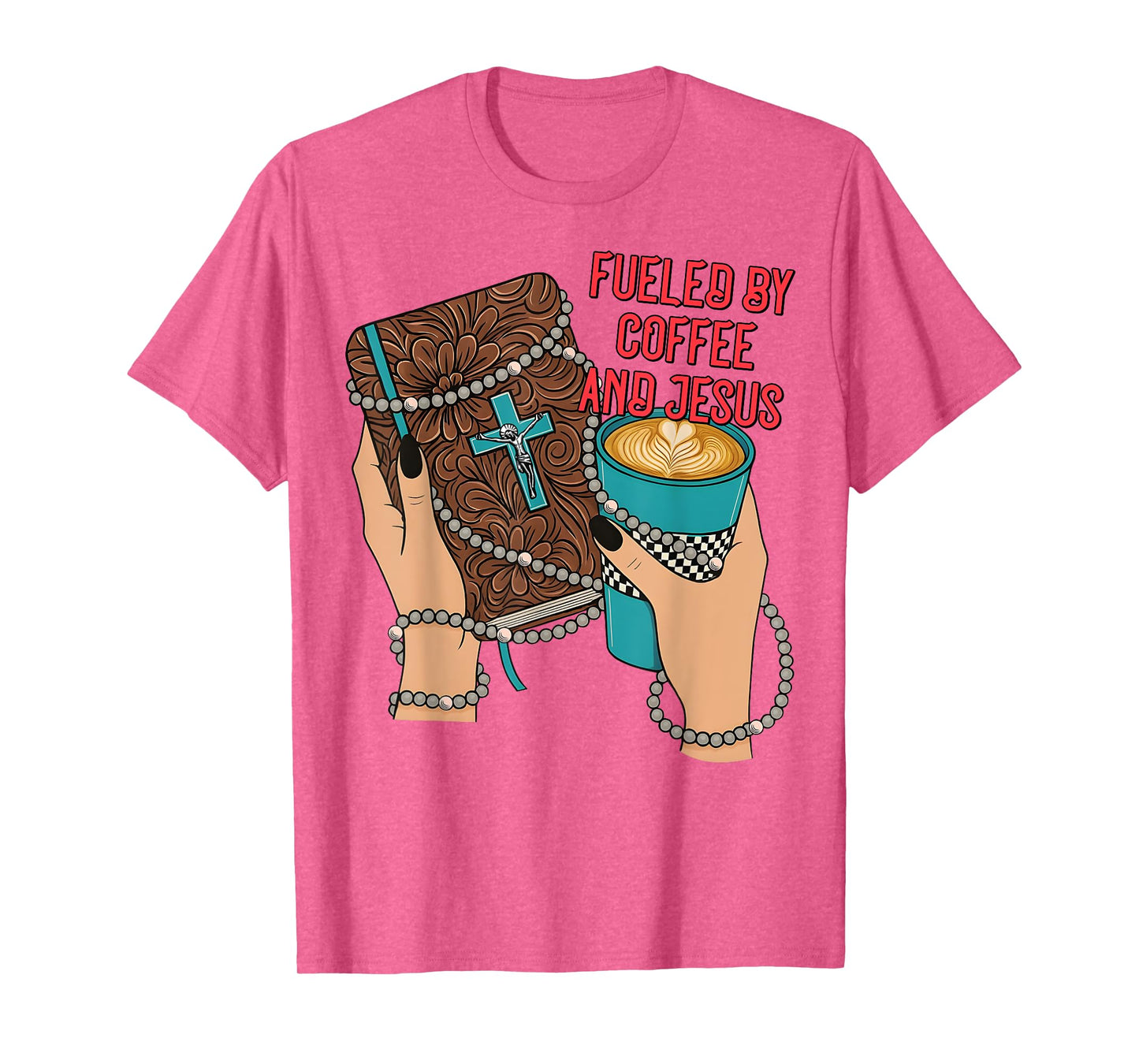 Fueled by Coffee and Jesus Western Christian Faith Cowgirl T-Shirt