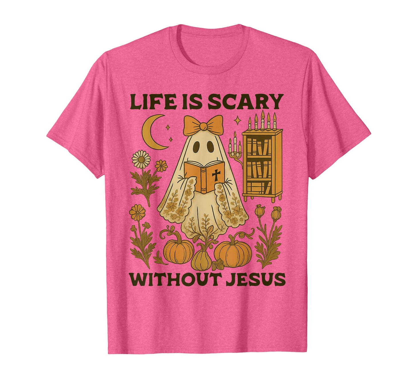Spooky Life is Scary Without Jesus Christian Halloween T-Shirt
