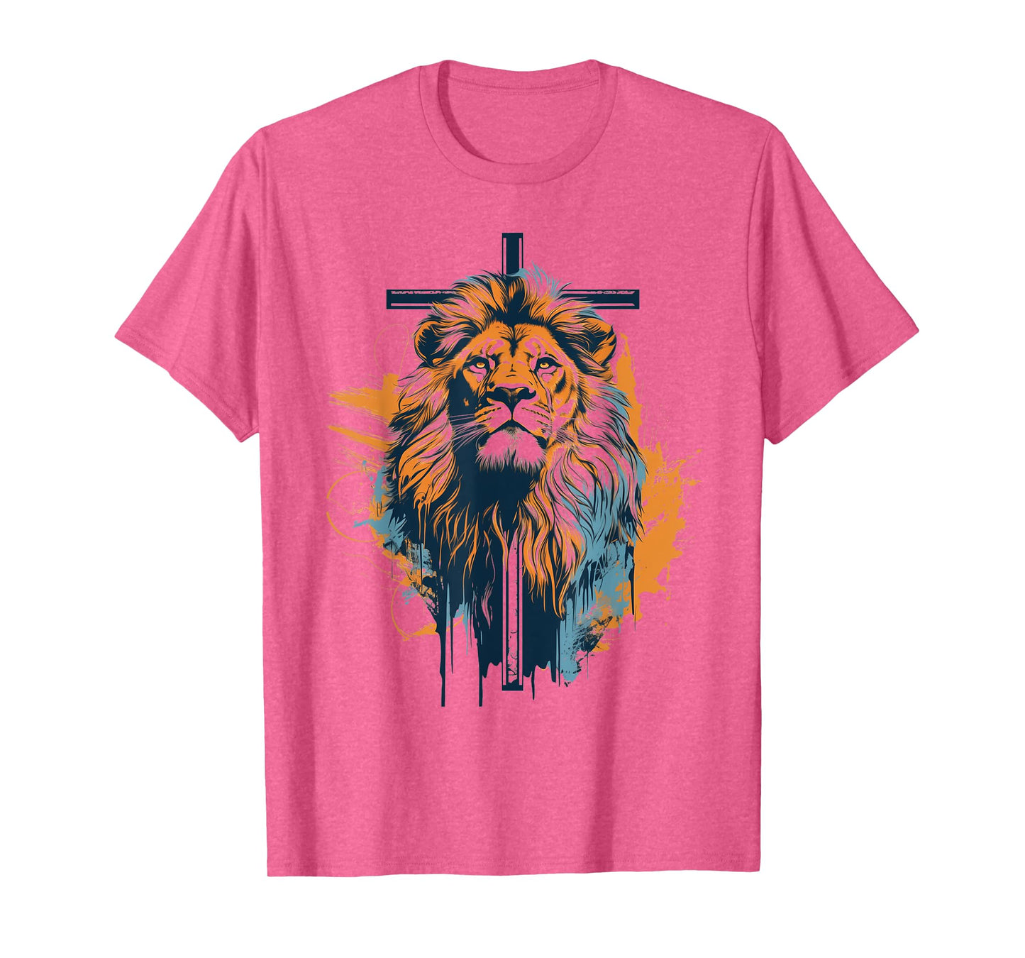 Christian Cross Lion of Judah Religious Faith Jesus T-Shirt
