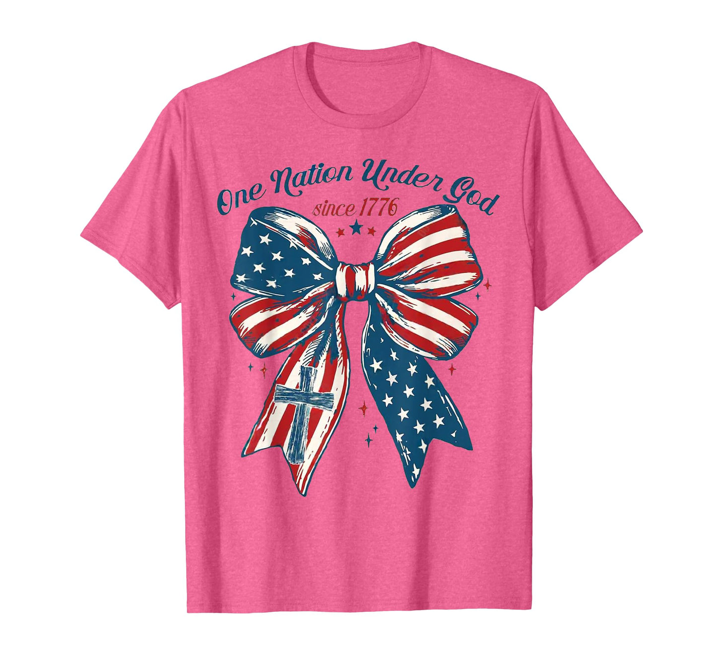 One Nation Under God Flag 4th Of July Patriotic Christian T-Shirt