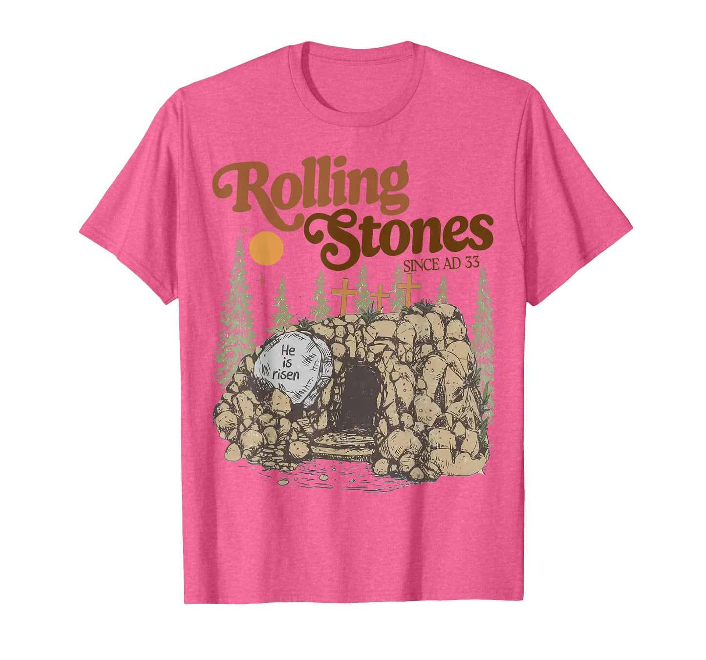 The Stone Was Rolled Away He Is Alive Retro Christian Easter T-Shirt