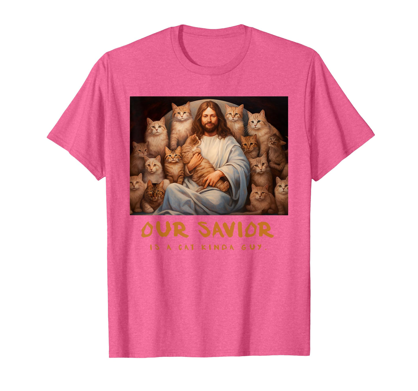 Our Saviour is A Cat Guy! Funny Jesus Christ and Cats T-Shirt