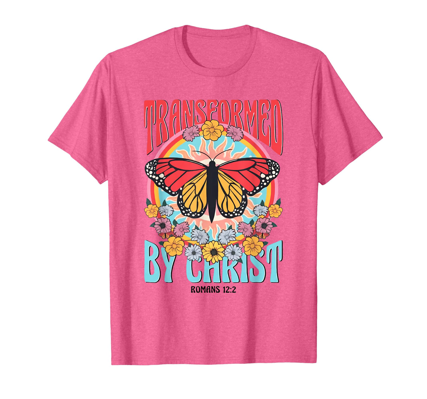 Transformed By Christ Butterfly Christian Jesus Faith Cross T-Shirt