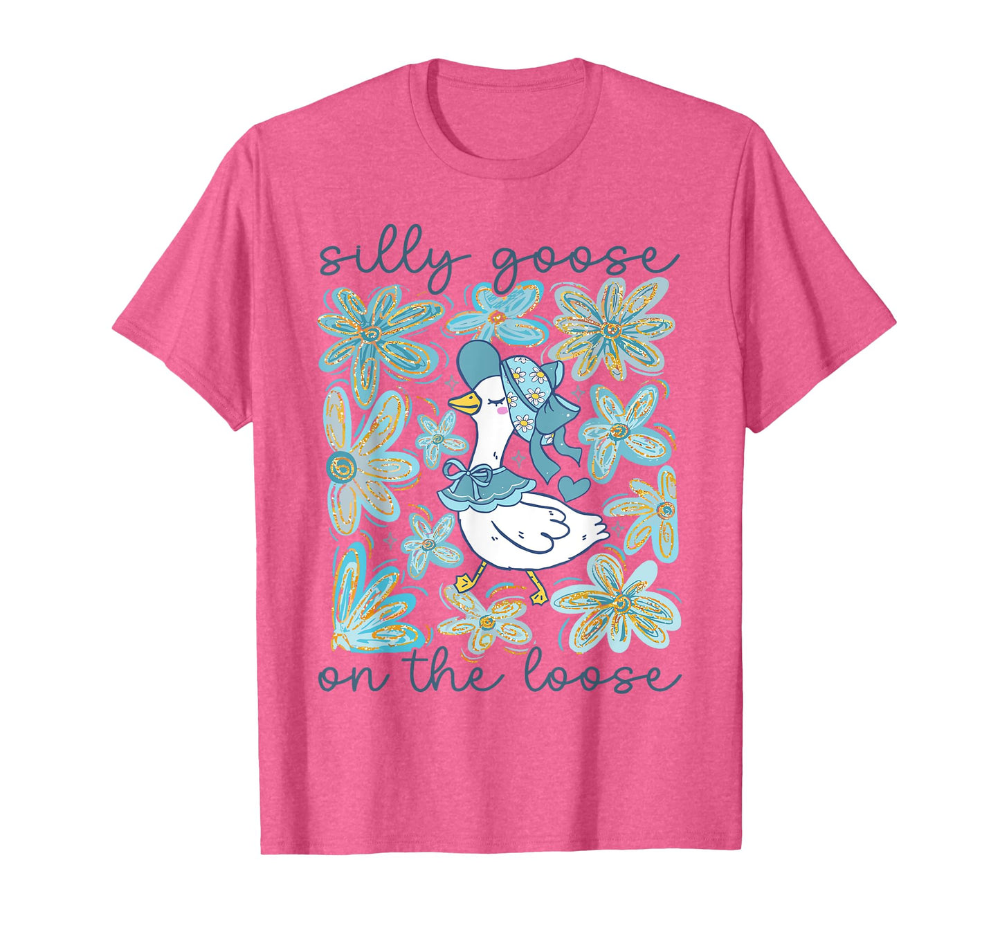 Boho Silly Goose On The Loose Coquette Bow Mama Goose Women T-Shirt