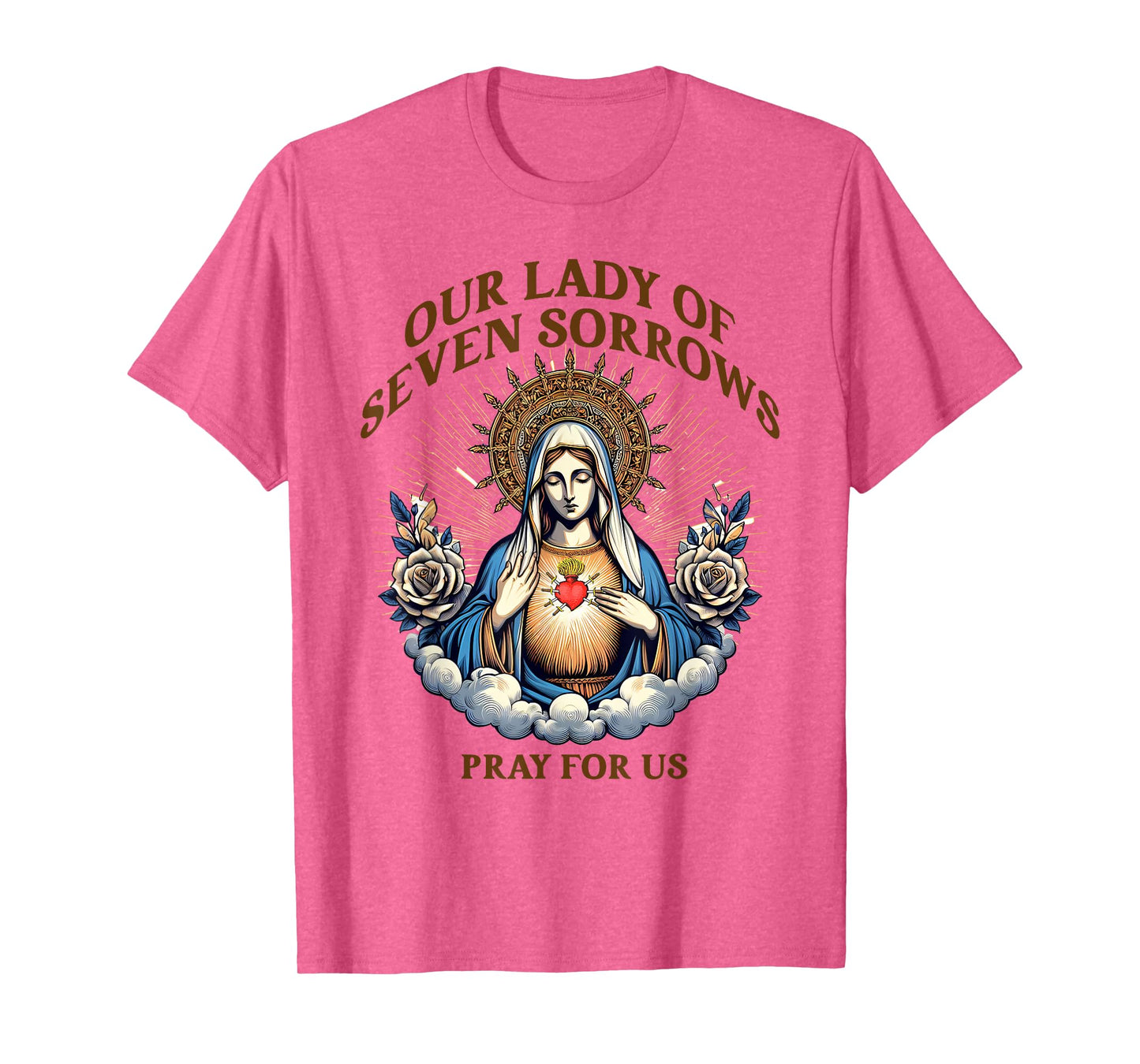 Blessed Virgin Mary Catholic Faith Our Lady Of Seven Sorrows T-Shirt