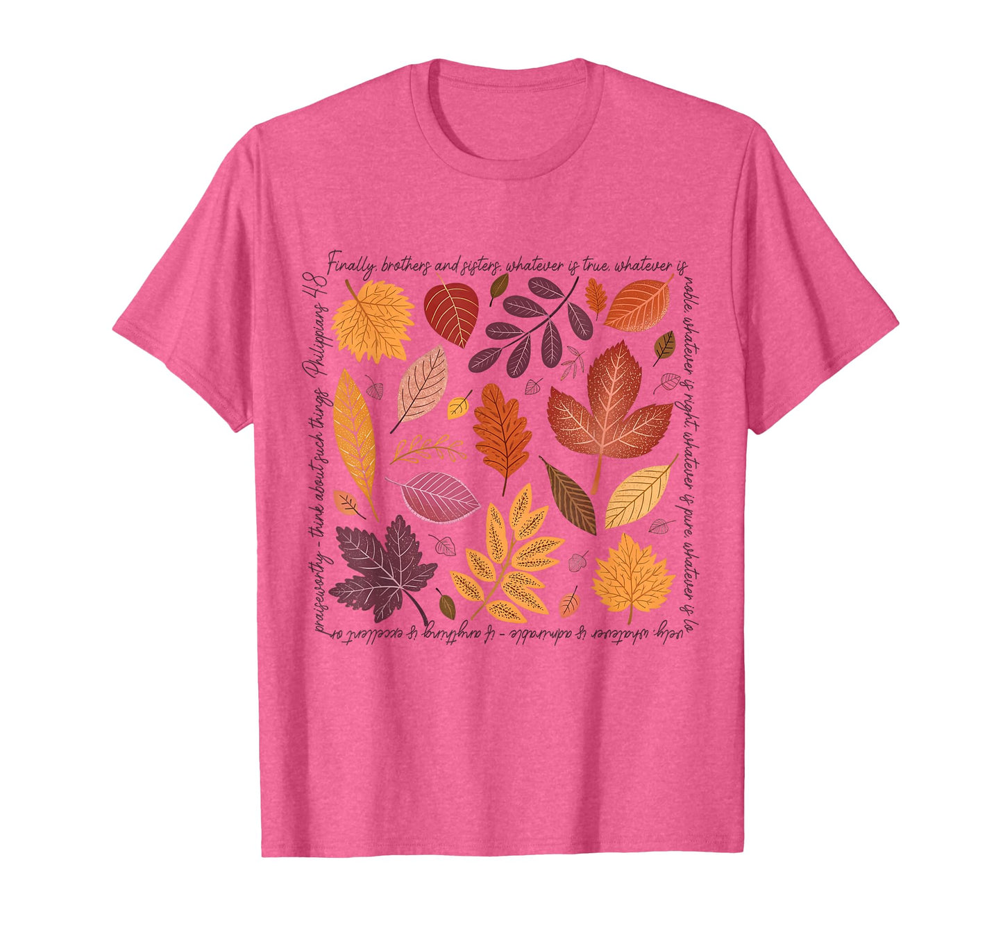 Fall Leaves Christian Thanksgiving Bible Verse Faith Based T-Shirt