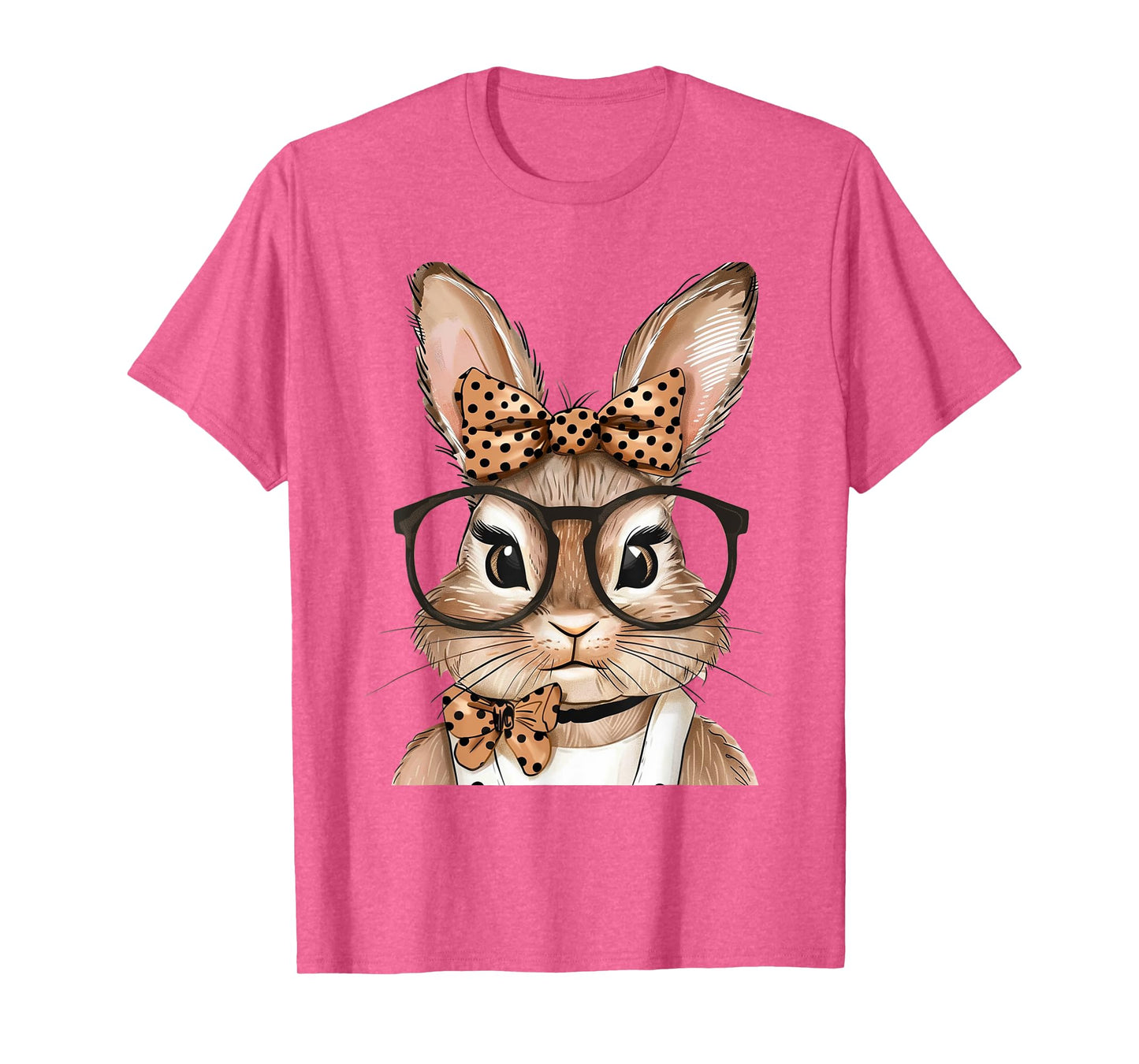 Cute Bunny With Glasses Rabbit Easter Day Women Girls Kids T-Shirt