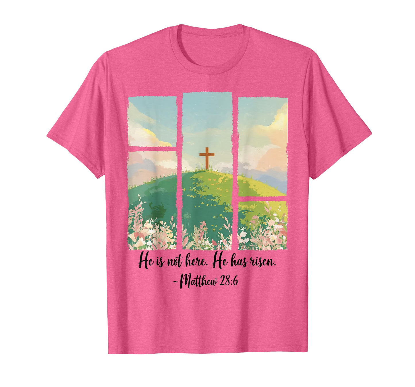 Christian Easter Men Women Kids Jesus Cross He Is Risen T-Shirt