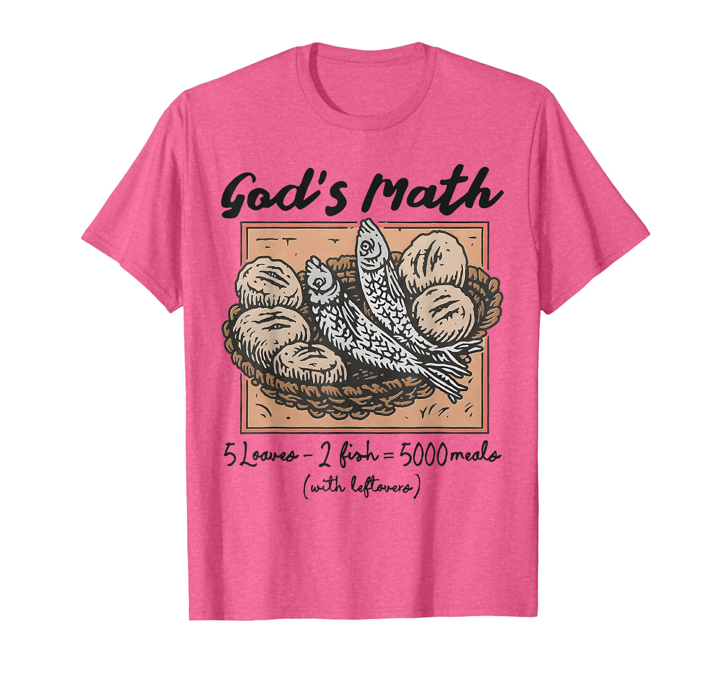 Funny Christian God's Math Loaves and Fishes Religious Faith T-Shirt