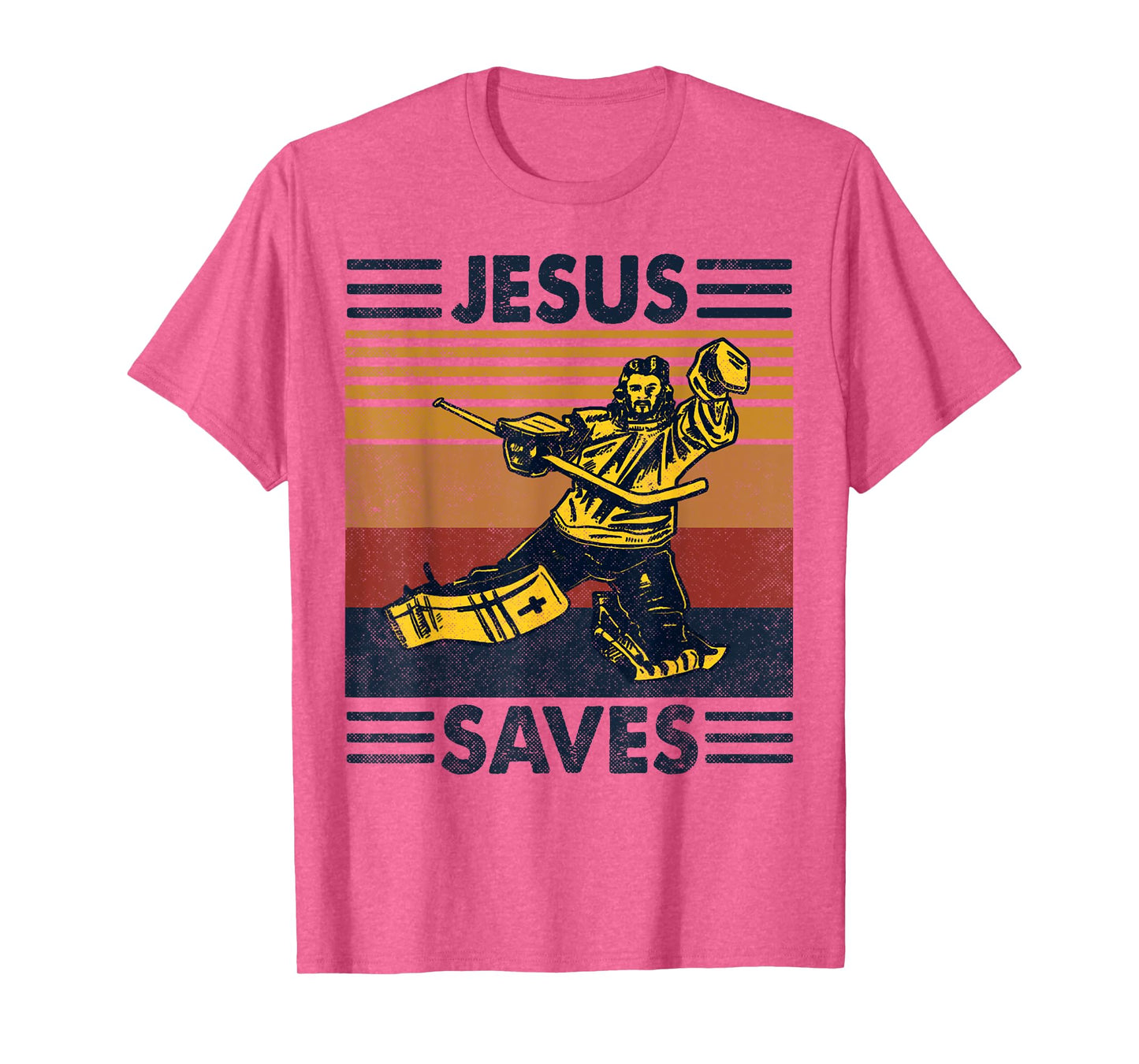 Jesus Saves Ice Hockey Goalie Sport Religious Christian Gift T-Shirt