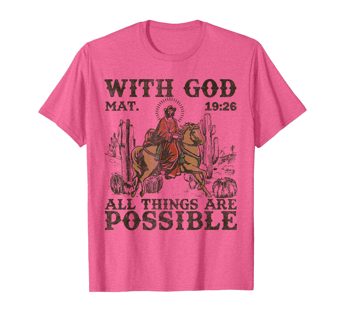 Jesus Cowboy Bible Scripture Verse Western For Men Faith T-Shirt