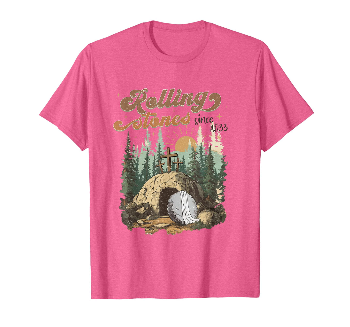 The Stone Was Rolled Away He Is Alive Retro Christian Easter T-Shirt