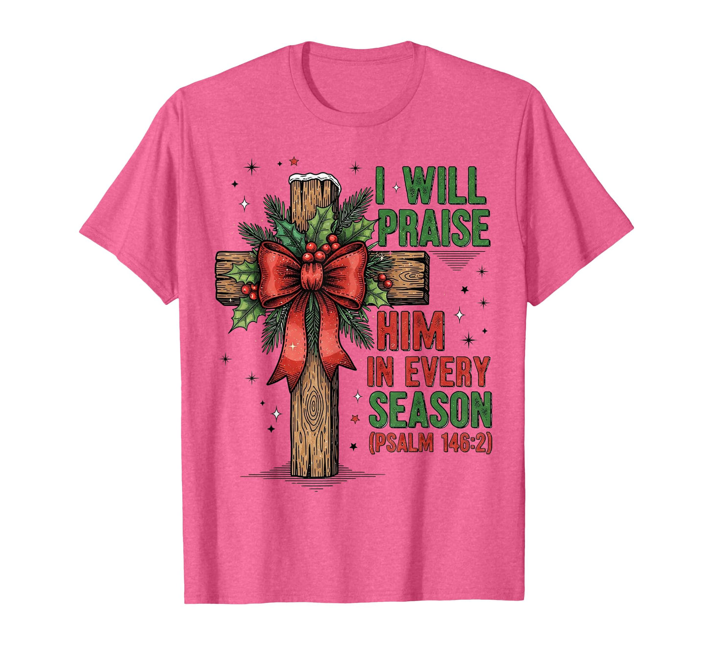 Jesus Christmas Cross Retro Bible Verse Faith Holiday T-Shirt