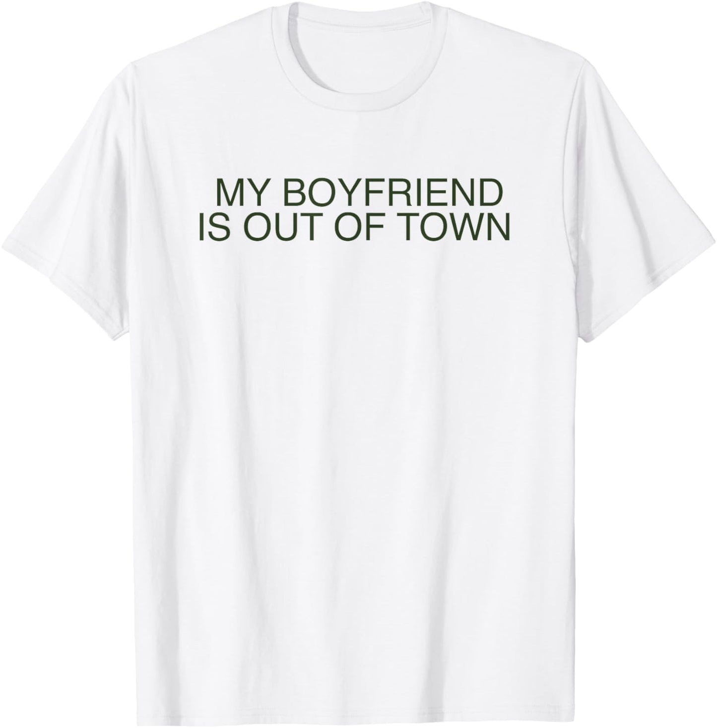 My Boyfriend Is Out Of Town Shirt Retro 90s Trendy Vintage T-Shirt - T-Shirt | White