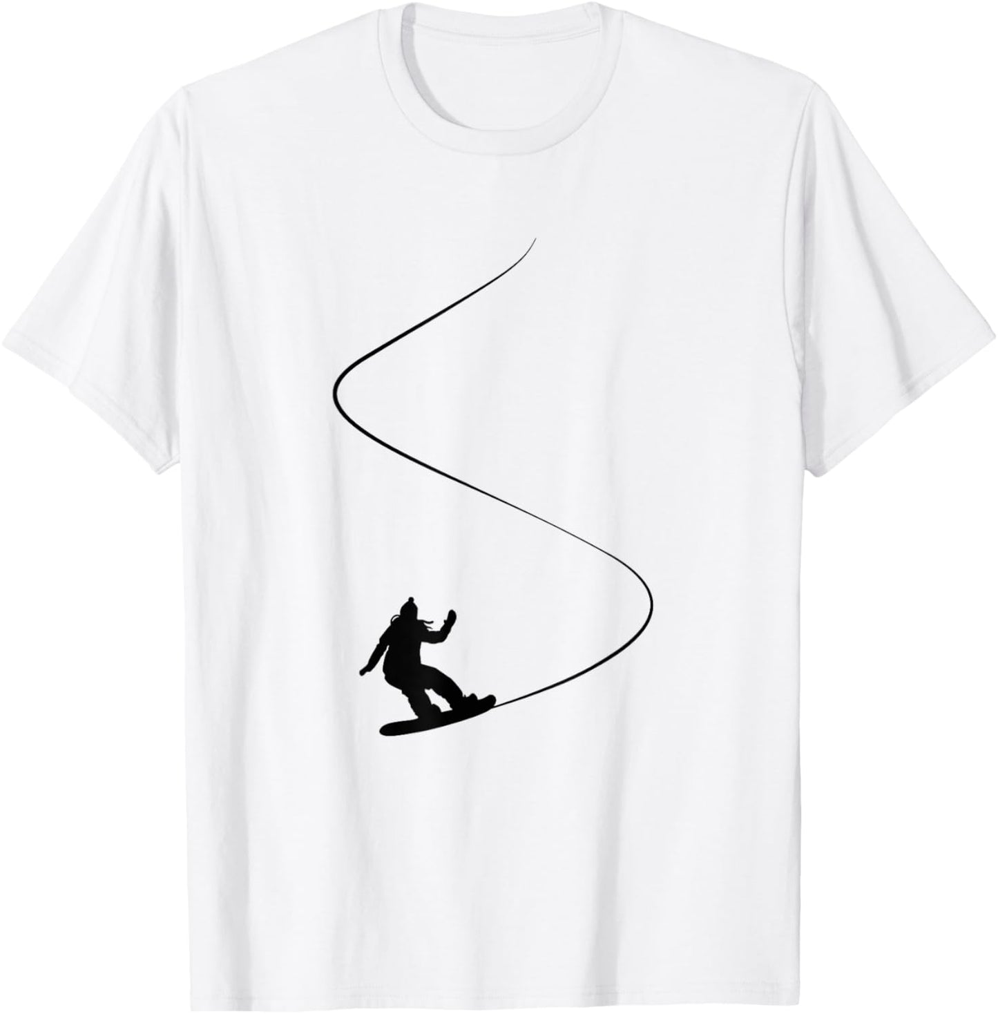Drawn Simple Snowboard Girl T-Shirt - T-Shirt | White