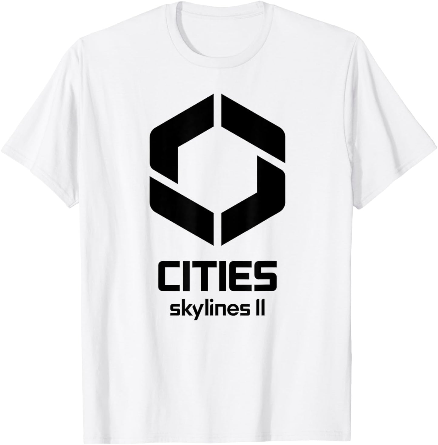 Cities Skylines II game logo black T-Shirt - T-Shirt | White